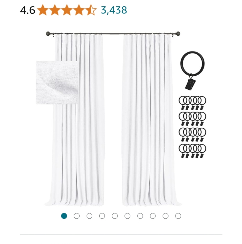Brand new bright white linen blackout